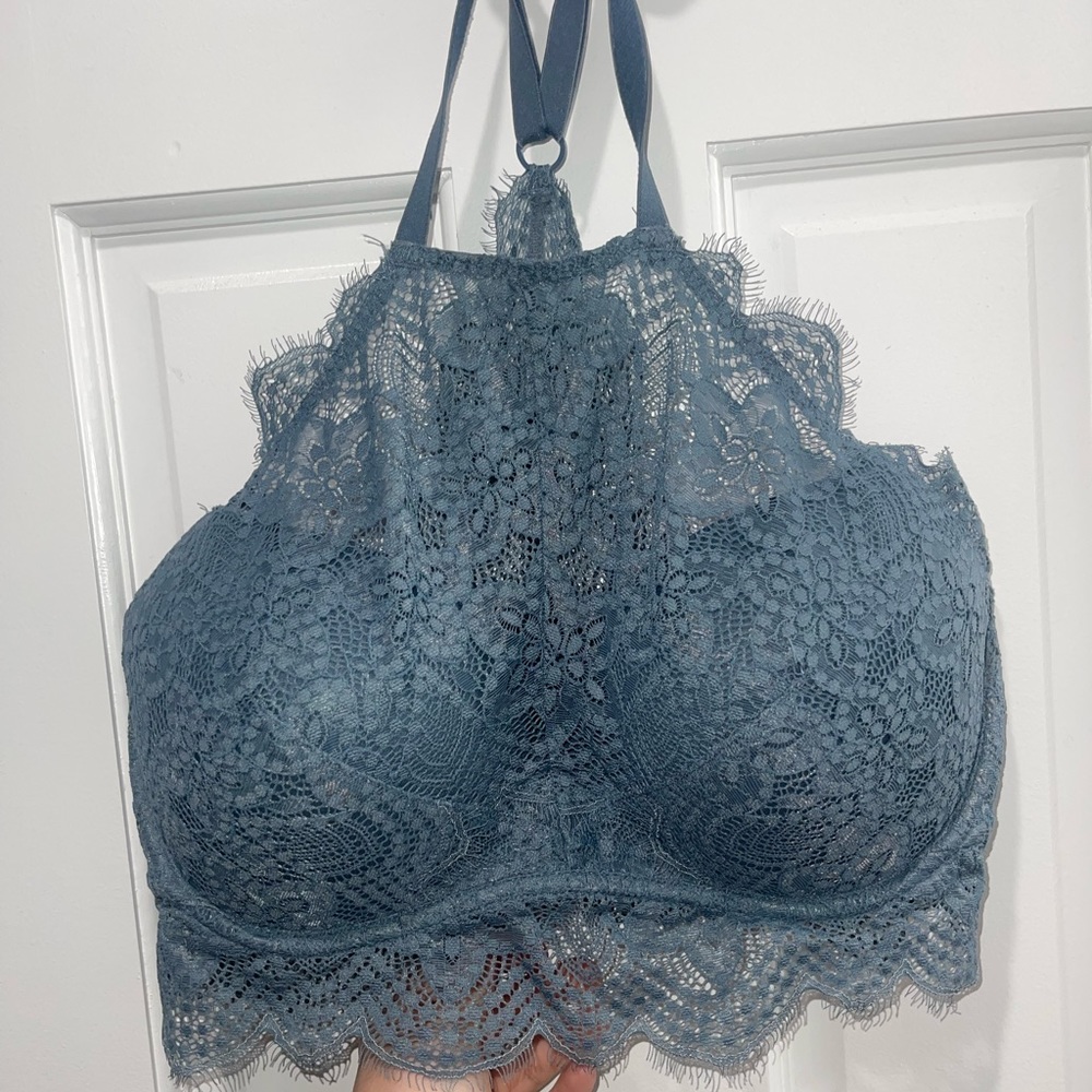 PINK high neck eyelash bralette